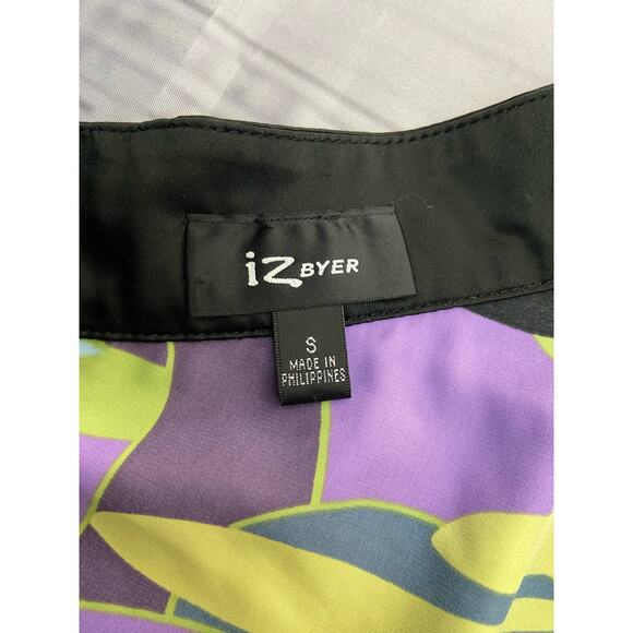 Iz Byer One Shoulder Blouson Top Womens S Smock Waist Side Slits Colorful Tunic - Picture 6 of 12